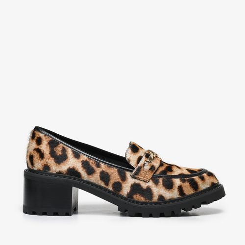 Loafer Tratorado Animal Print Guepardo Couro