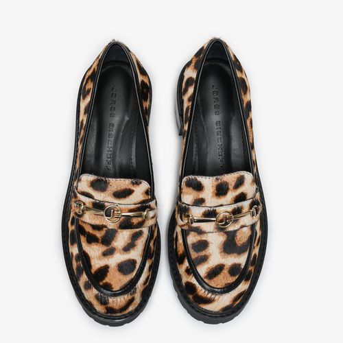 Loafer Tratorado Animal Print Guepardo Couro
