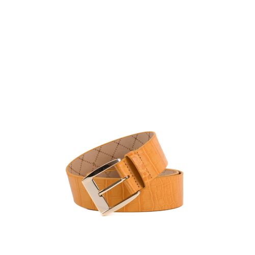 Cinto Amarelo Ocre Couro