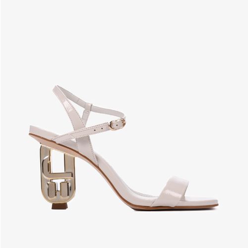 Sandália Branca Blanc Salto Exclusivo Jb Heel Couro