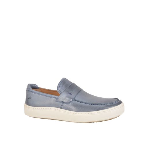 Tênis Slip On Masculino Azul Couro