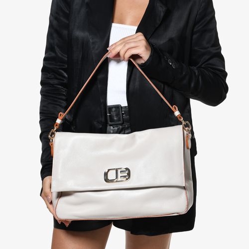 Bolsa De Ombro Branco Blanc Couro