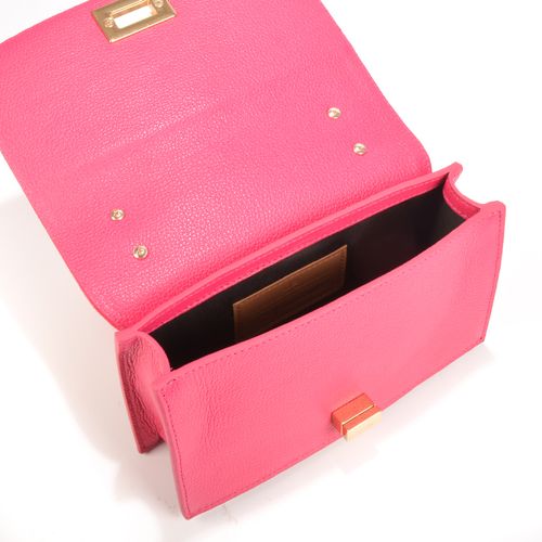 Bolsa Transversal Rosa Hibisco Hotfix Couro