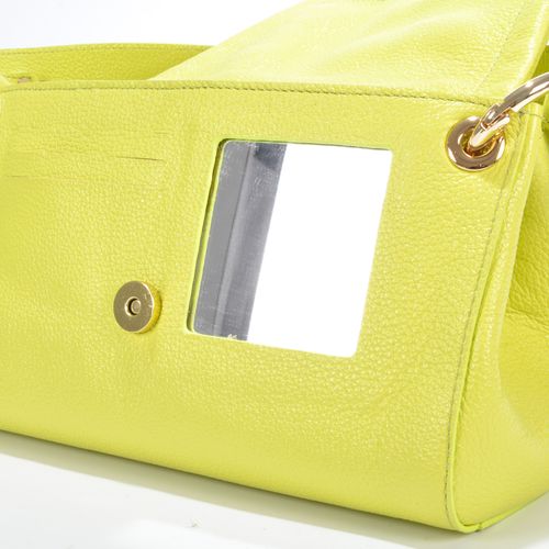 Bolsa de Ombro Média Verde Lemonata Espelho Couro
