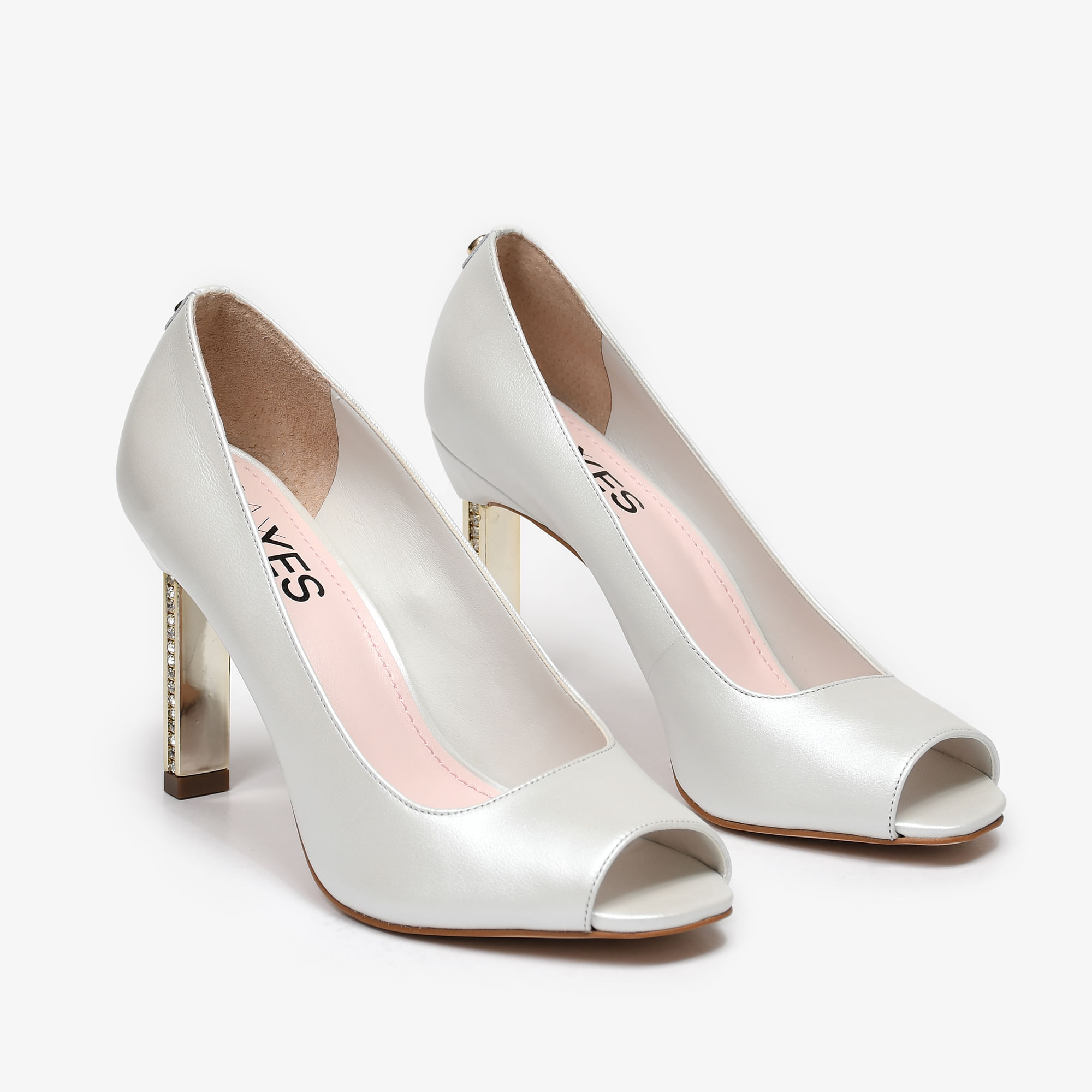 Sapato Feminino Sapato Peep Toe Noiva Scarpin Peep Toe Branco Say