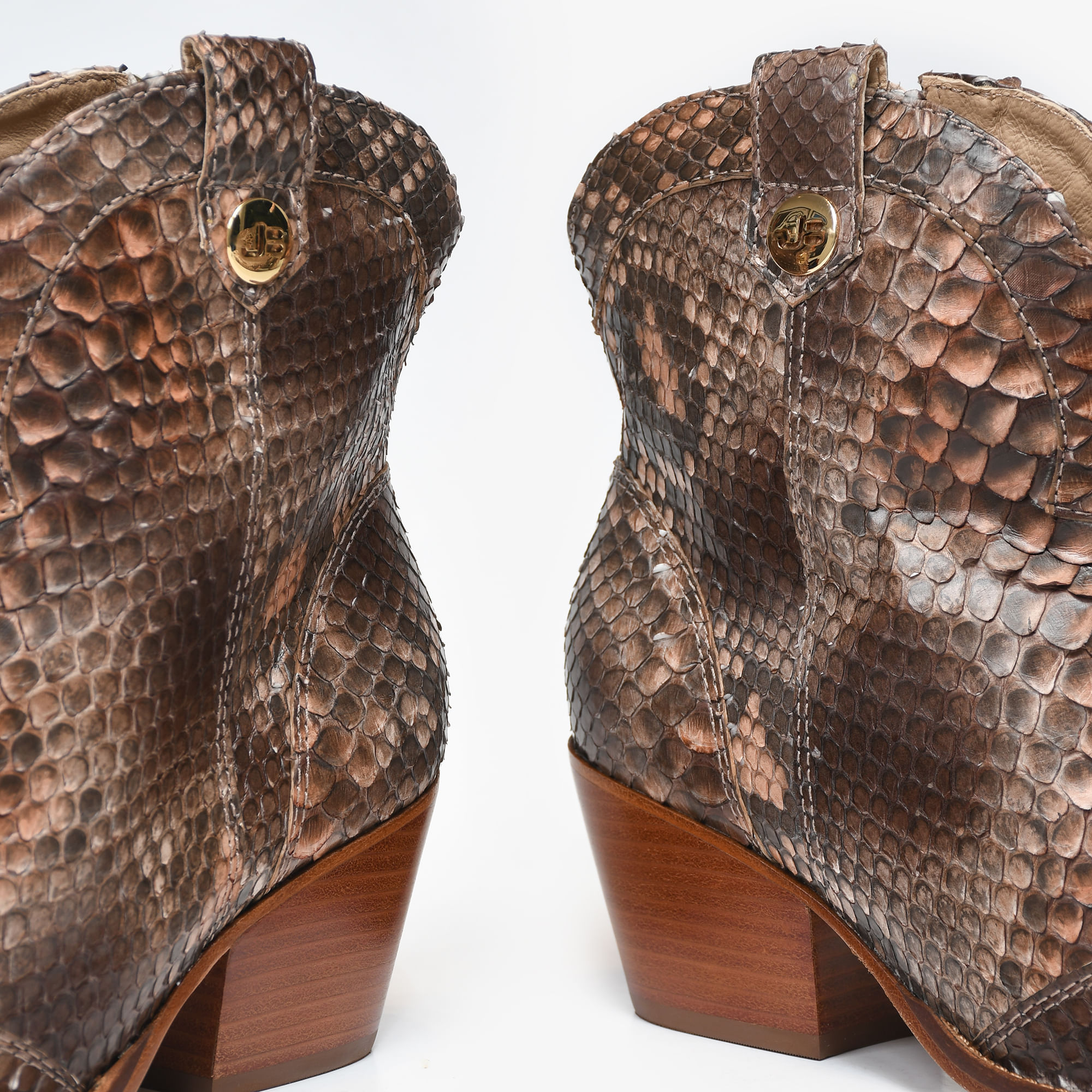 Bota Western Cano Curto Nude Pele Cobra Python - Sapatos, Bolsas ...