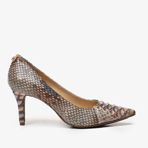 Scarpin Pele Cobra Python Lilac e Mint