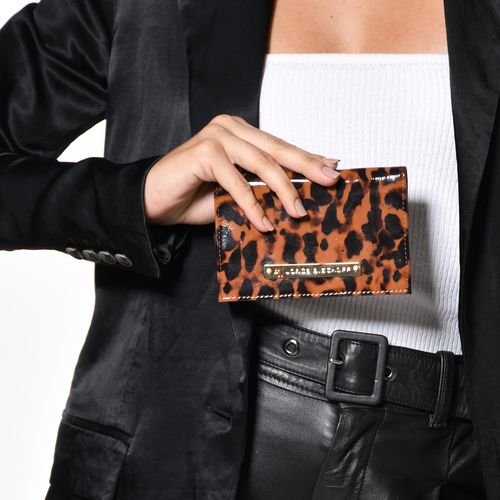 Carteira Slim Animal Print Tortoise Couro