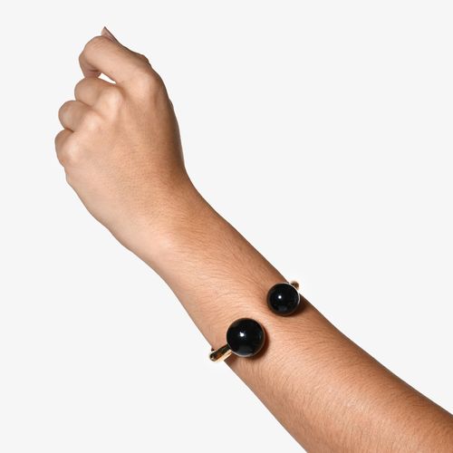 Pulseira Preto Dourado Esferas