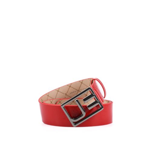 Cinto Vermelho Rubi Fivela Couro Jb
