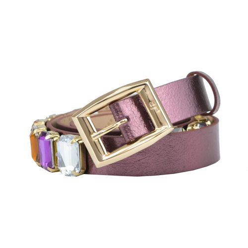 Cinto Quadril Roxo Tannat Pedrarias Couro