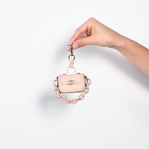 Nano Bag Nude Quartzo Corrente Couro Dots