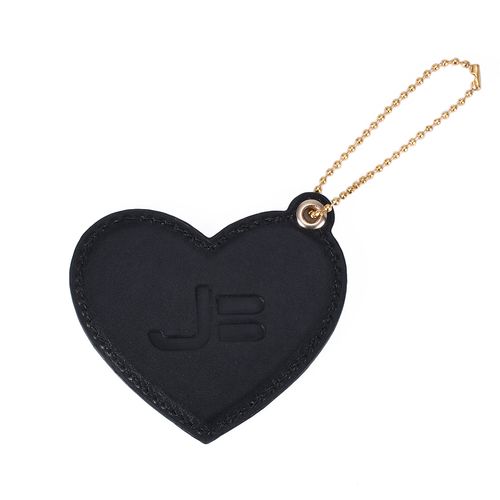 Bag Charm Coração Espelho Preto