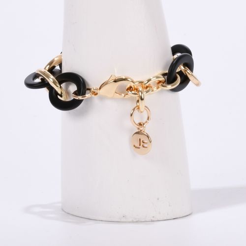 Pulseira Corrente Dourada Preta