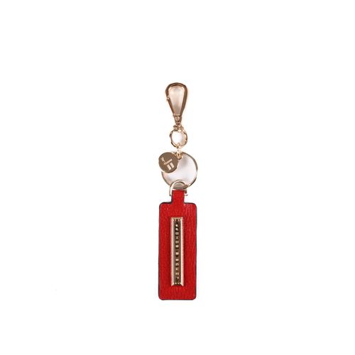 Bag Charm Chaveiro Vermelho Rubi Mandala Couro Jb