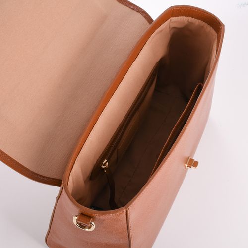 Bolsa Satchel Caramelo Canela JB Couro