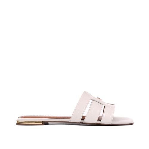 Rasteira Branco Blanc Tiras Couro JB