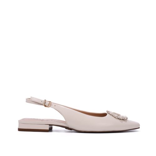 Slingback Off White Brulée Mandala JB Couro