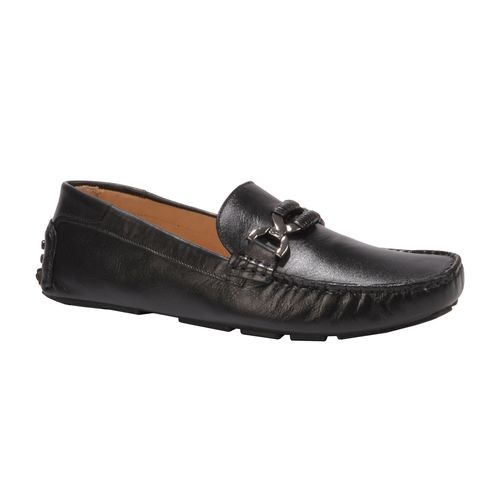 Mocassim Preto com Bridão Couro
