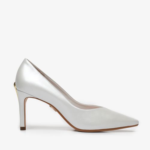 Scarpin Branco Say Yes Mandala JB Couro