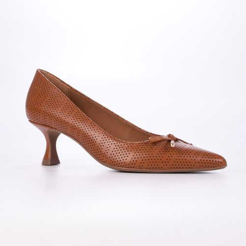 Scarpin Caramelo Canela JB Laço Couro