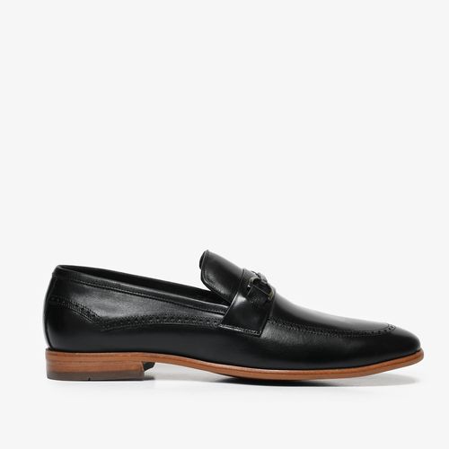 Loafer Masculino Preto Bridão Couro