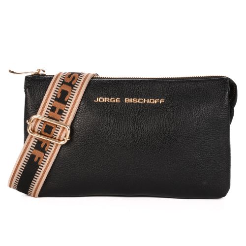 Bolsa Transversal Preta Gorgorão Couro
