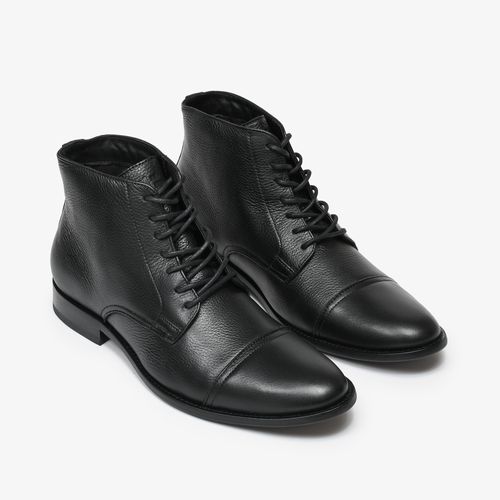 Bota Masculina Preto Couro