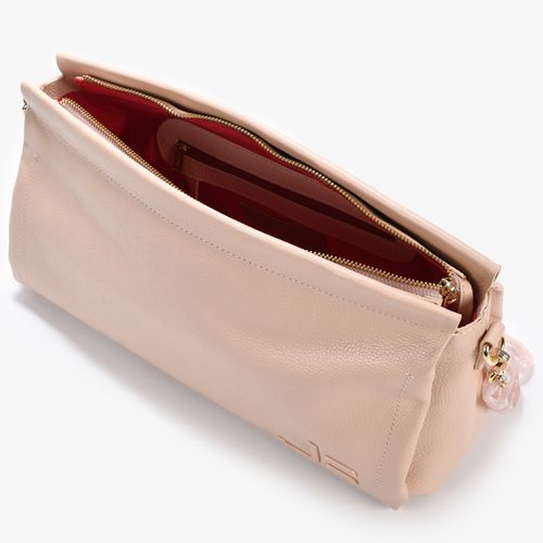 Clutch Nude Quartzo Alça Acrílico Couro