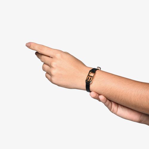 Pulseira Preta Mandala Jb Couro