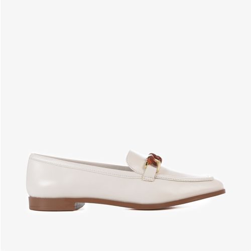 Loafer Branco Corrente Acrílico Tortoise Couro