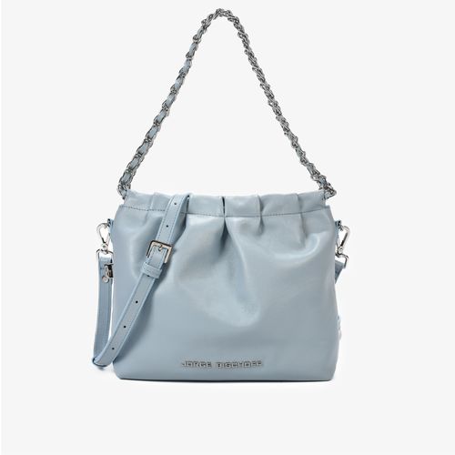 Bolsa Saco Azul Capri Alça Dupla Couro