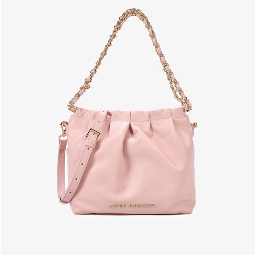 Bolsa Saco Rosa Light Pink Alça Dupla Couro