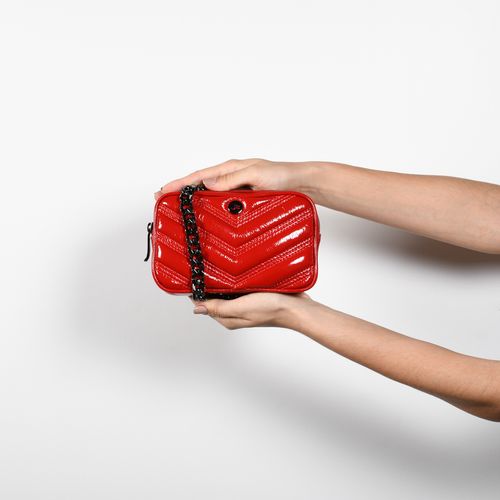 Belt Bag Vermelho Rubi Matelassê Couro