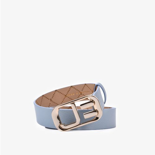 Cinto Azul Capri Fivela Jb Couro