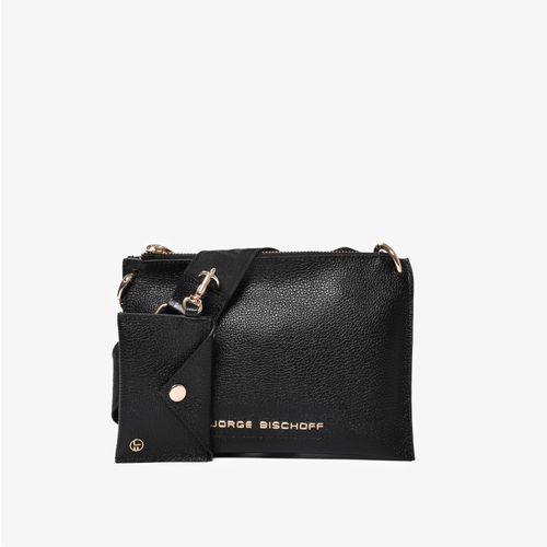 Bolsa Transversal Preta Pequena Gorgorão Couro