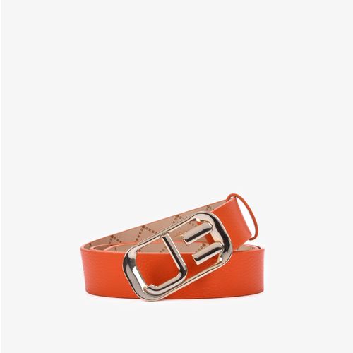 Cinto Laranja Tangerina Fivela Jb Couro