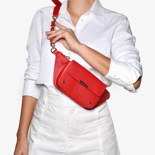 Belt Bag Vermelho Rubi Couro