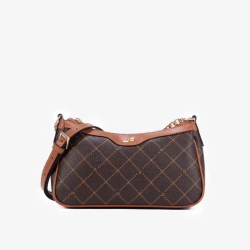 Bolsa Transversal Monograma JB Marrom Caramelo Amêndoa Corrente