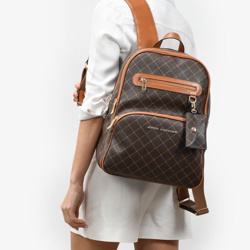 Mochila Grande Monograma Café JB