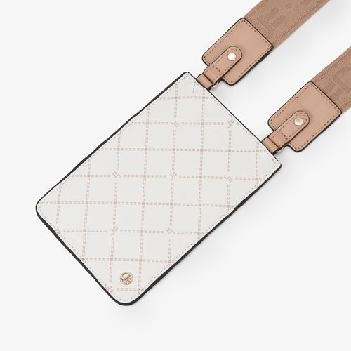 Porta Celular Monograma Jb Off White Nude Linho Gorgorão