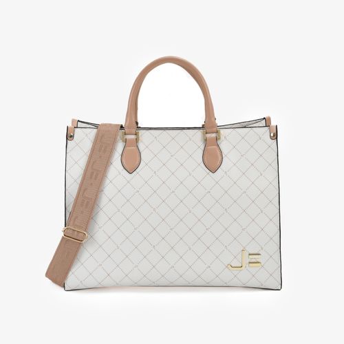 Bolsa Off White Nude Linho Monograma JB
