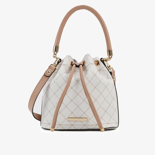 Bolsa Saco Monograma Jb Off White  Nude Linho