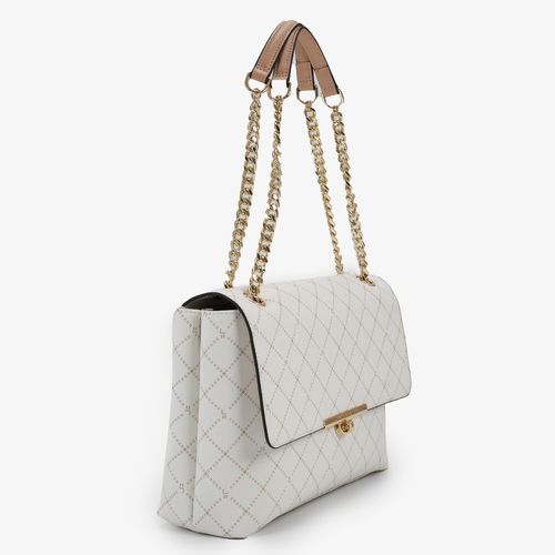 Bolsa De Ombro Monograma Jb Off White  Nude Linho