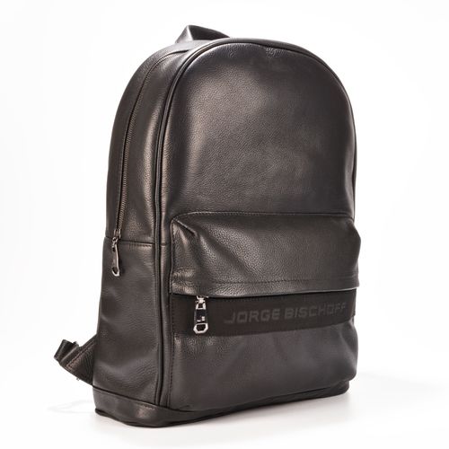 Mochila Masculina Grande Preto Couro