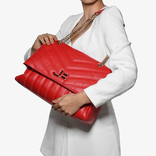 Bolsa De Ombro Vermelho Rubi Matelassê