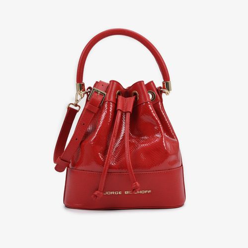 Bolsa Saco Vermelho Rubi Couro