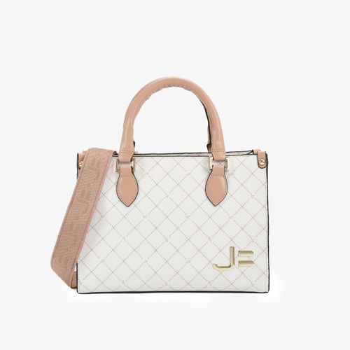 Bolsa Off White Nude Linho Monograma JB