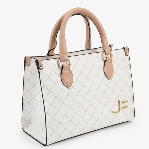 Bolsa Off White Nude Linho Monograma JB