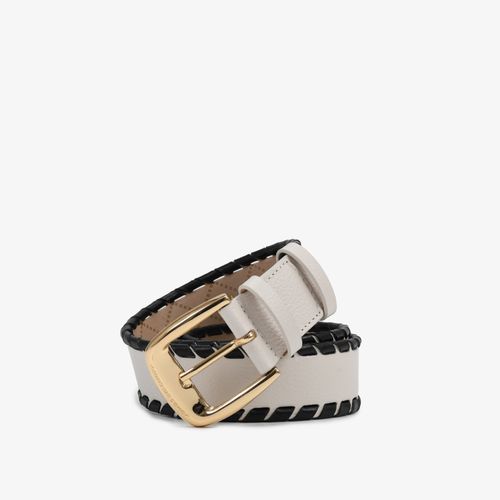 Cinto Branco Blanc Preto Couro